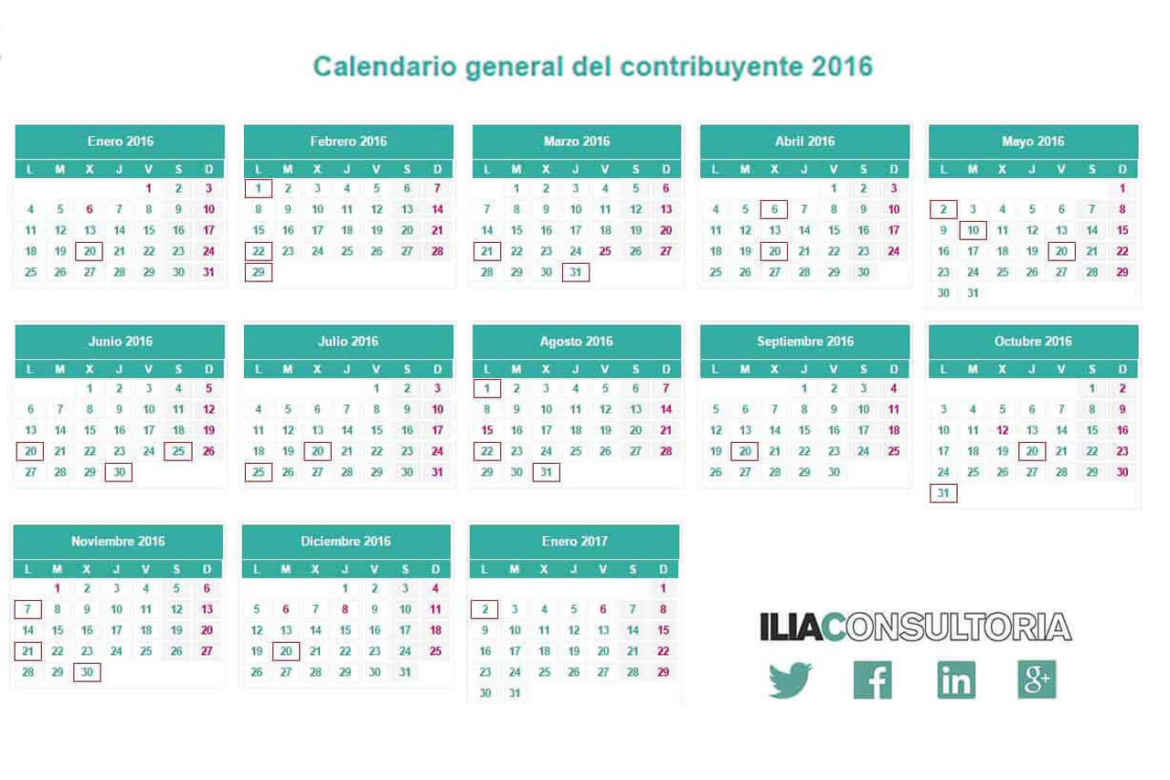 Calendario fiscal 2016 | ETL ILIA